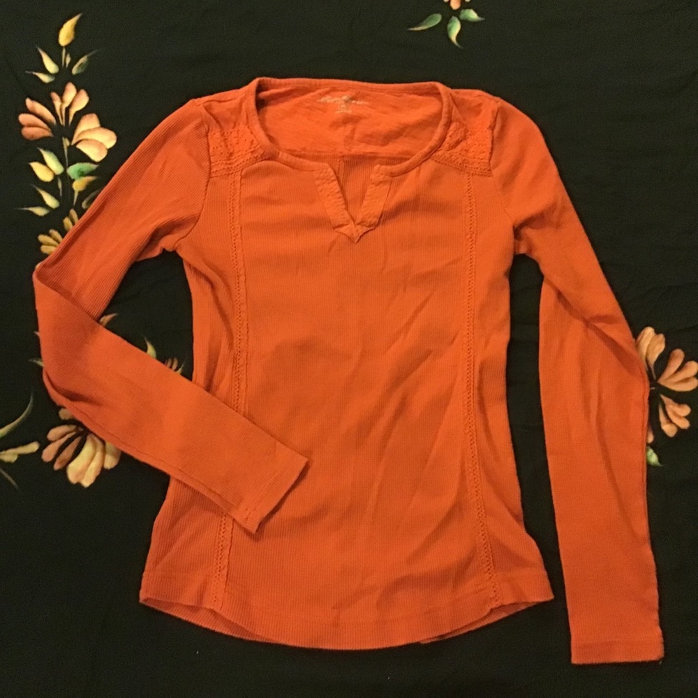 Eddie Bauer lace detail top